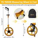 12 Inch Measuring Wheel in Feet with Stronger Triangle Bracket, Rolling Measuring Wheel for Construction, Digital Measure Wheel with Tape Measure and Canvas Carrying Bag, Up to 10000 Ft