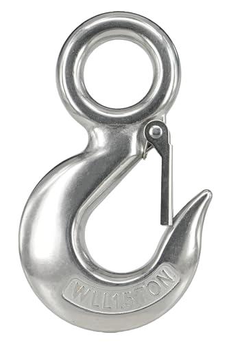 Grab Hooks, 1.5T Crane Scale, Heavy Duty Slip Hooks Stainless Steel Eye Chain Lifting Hook Rigging Accessory (1500KGS)