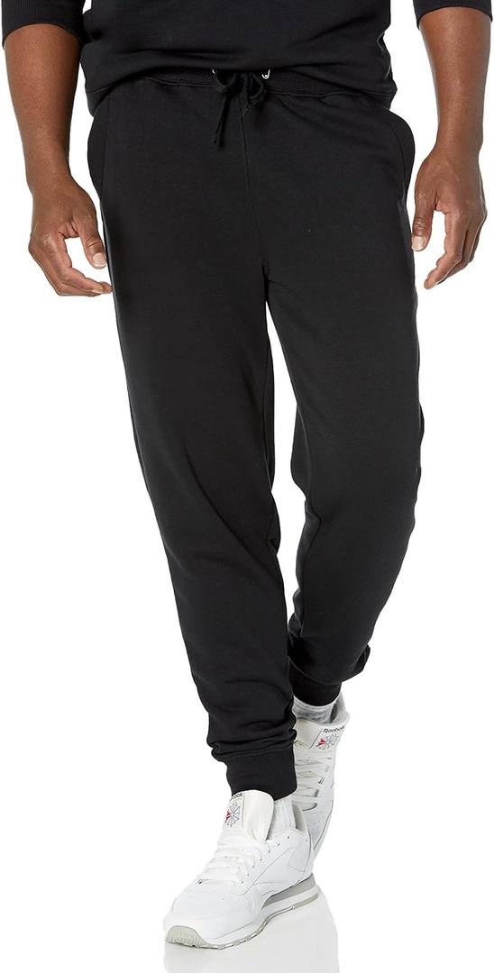 Amazon Essentials Men's Jogger Pants, Casual Relaxed Fit, Lightweight French Terry, (XX-Large, Black)