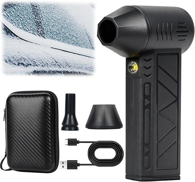 Snow Whiz Turbo Blower,2026 Upgrade Snow Blower,Snowwhiz Turbo Blower with Led,3 Gear Adjustable Super Power Turbo Breeze Electric Blow,Mini Turbos Snow Blower for Car for Car,Home,Keyboard,Computer