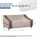 HAMLER Patio Sofa Cover - Heavy Duty Waterproof, 2-Seater Outdoor Couch Cover, Air Vents & Handles, Fits up to 48" W x 26" D x 24" H, Brown & Beige