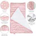 Toddler Nap Mat Pink for Girls Toddlers Sleeping Mat and Fleece Blanket, Lightweight Perfect for Toddlers Preschool, Daycare, Travel Sleeping Bag, Fit Standard Cot