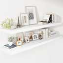 Vivelove 24/36/48/55 Inch Floating Shelves for Wall, 12 Deep Shelves for Room Wall Mounted, 2" Thick Floating Shelf for Living Room Bedroom Bathroom Kitchen Laundry Room, Set of 2 White, 55.1"W x 12"D x 2"H,Set of 2