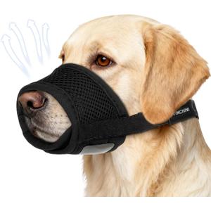 Soft Dog Muzzle for Anti Biting & Barking Secure & Breathable Mesh Mouth Guard for Grooming, Vet Visits, and Walks - Fits Small, Medium, Large Sized Dogs (Black-S)