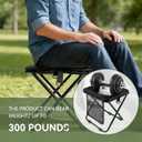 Extra Large Foldable Backpack Stool,with 3 Storage Pockets, Ideal for Camping, Hiking, Outdoor Activities and Events Maximum Weight Capacity 300 lbs (Black)