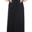 Women's Transformer Convertible Multi Way Wrap Long Prom Maxi Dress V-Neck High Low Wedding Bridesmaid Evening Party Grecian Dresses Boho Backless Halter Formal Cocktail Dance Gown Black X-Large