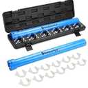 limontek Inner Tie Rod Removal Tool, Master Inner Tie Rod Tool Set with 12 Crowfoot Adapters & 1/ 2 Inch Drive Tube for Tie Rods Remove & Install (Blue)