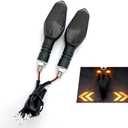2PCS Motorcycle Turn Signals Projector Blinkers, Motorbike Front Rear Led Lights with Projection Arrow, 3 Wire Turn Signal Lights for Motorcycles Indicators, 27 DRL Light Modes (Yellow)