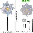 10pcs Reflective Bird Windmill, Pinwheel Prevention for Outside, Ultra Sparkly Pin Wheel to Deter Animal Devices, Keep Birds Away Wind Spinner for Outdoor Garden Yard Patio Lawn Decor