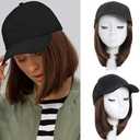 doremi Hat with Hair Attached for Women Synthetic Hat with Hair Adjustable with Hair Suitable for Daily Use