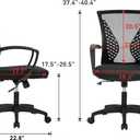 FDW Home Office Chair Mid Back PC Swivel Lumbar Support Adjustable Desk Task Computer Ergonomic Comfortable Mesh Chair with Armrest (Black)
