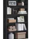 VASAGLE Custos Collection - Bookshelf, 5-Tier Bookcase, Book Shelf, Open Storage Shelf, 9.4 x 30 x 52.8 Inches, for Living Room, Home Office, Dinning Room, Ebony Black ULBC175T56