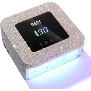 GAOY Cordless UV LED Nail Lamp for Gel Nails, Rechargeable UV Light, Professional Nail Dryer with 4 Timers, Automatic Sensor and Sensitive Mode for Fast Curing, AB Diamond