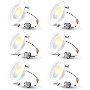 Amico White Integrated LED Recessed Ceiling Light Retrofit Trim