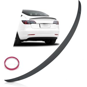 Rear Spoiler Fit for Tesla Model Y 2021-2024/Model 3 2021-2024, Upgraded Version for Multiple Model 3/Y Models, for Model Y Model 3 Accessories(Matt Carbon Fiber Pattern)