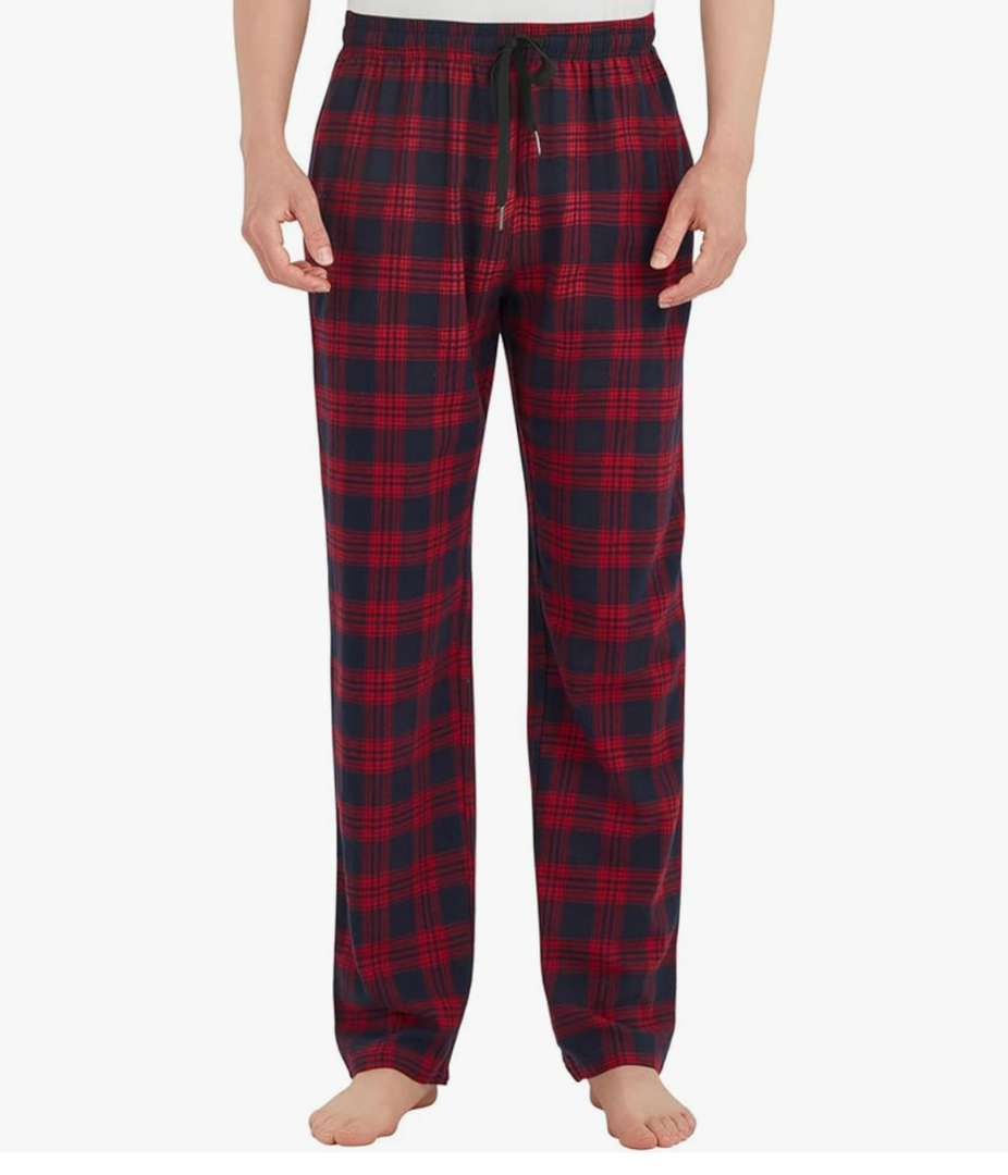 Idtswch Tall Mens Pajamas Pants 32/34/36/38 Long Inseam Plaid Lounge Pants Sleepwear Bottoms M
