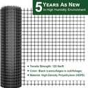 Heavy Duty Plastic Fence Roll 55" x 50' - 0.8x0.8 Inch Chicken Wire Mesh, Reusable Fencing for Garden, Rabbit/Poultry Protection, Balcony & Plant Defense (Black)