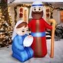 Joiedomi 6 FT Tall Christmas Inflatable Jesus Family Decoration, Christmas Inflatable Nativity with Built-in LEDs Blow Up for Xmas Party Indoor, Outdoor, Yard, Garden, Lawn Winter Dcor