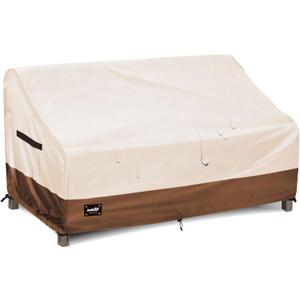 2-Seater Outdoor Couch Cover,58" Wx32 Dx31 H Inches Patio Loveseat Cover,100% Waterproof Heavy Duty Patio Sofa Covers,Patio Furniture Covers,Beige&Brown