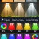 Solar Fence Lights Outdoor ,3000/4500/6000K 13 Mode, 12 Pack Fence Lights Solar Powered with Ultra-Bright Lens IP65 Waterproof,Solar Wall Light for Backyard/Step/Patio/Deck/Stair/Railings(White)