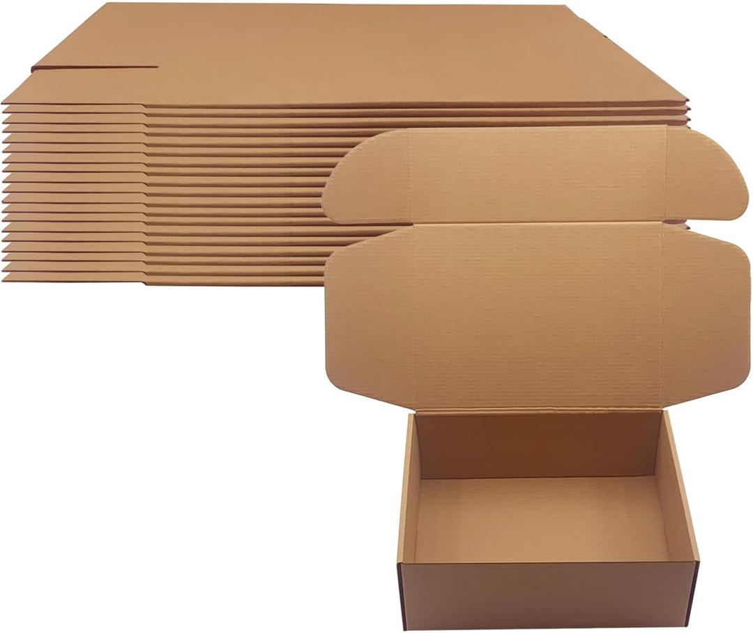 11x8x4 inch Shipping Boxes Pack of 20, Brown Corrugated Cardboard Box Mailer Boxes for Packaging Small Business ShippingRecyclable Moving Storage Mailing Boxes Bulk Book Literature Gift Giving