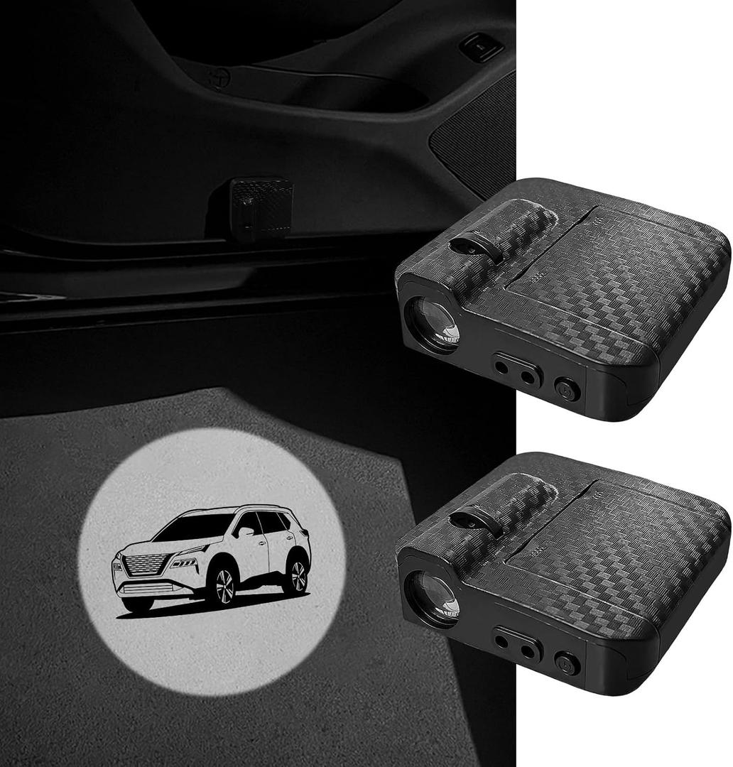 2 Pack LED Car Door Welcome Lights Projector Logo Light Ghost Shadow Lamp For Nissan Rogue Accessories