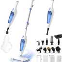 SENMO Steam Mop, 14-in-1 Detachable Steam Cleaner for Home and Floor, 1300W 228F Deep Cleaning MultiPurpose Floor Steamer with 14 Attachments for Hardwood Floors, Tile, Grout, Furniture, Carpet, Wall (White)