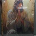 Jesus Prayer Canvas Wall Art Jesus Christ Portrait Wall Decor Picture Christian Bible Stories Poster Print Painting for Living Room Bedroom Church Decoration Ready To Hang