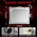 2.5 Gallon Stainless Steel Fuel Tank, 9.5L External Auxiliary Reservoir