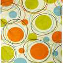 Home Decor Throw Blanket, Orange Blue Green Retro Circles Warm Soft Cozy Flannel Bed Blankets for Bed, Couch, Sofa and Chair, All Seasons Suitable, 80x60 inches