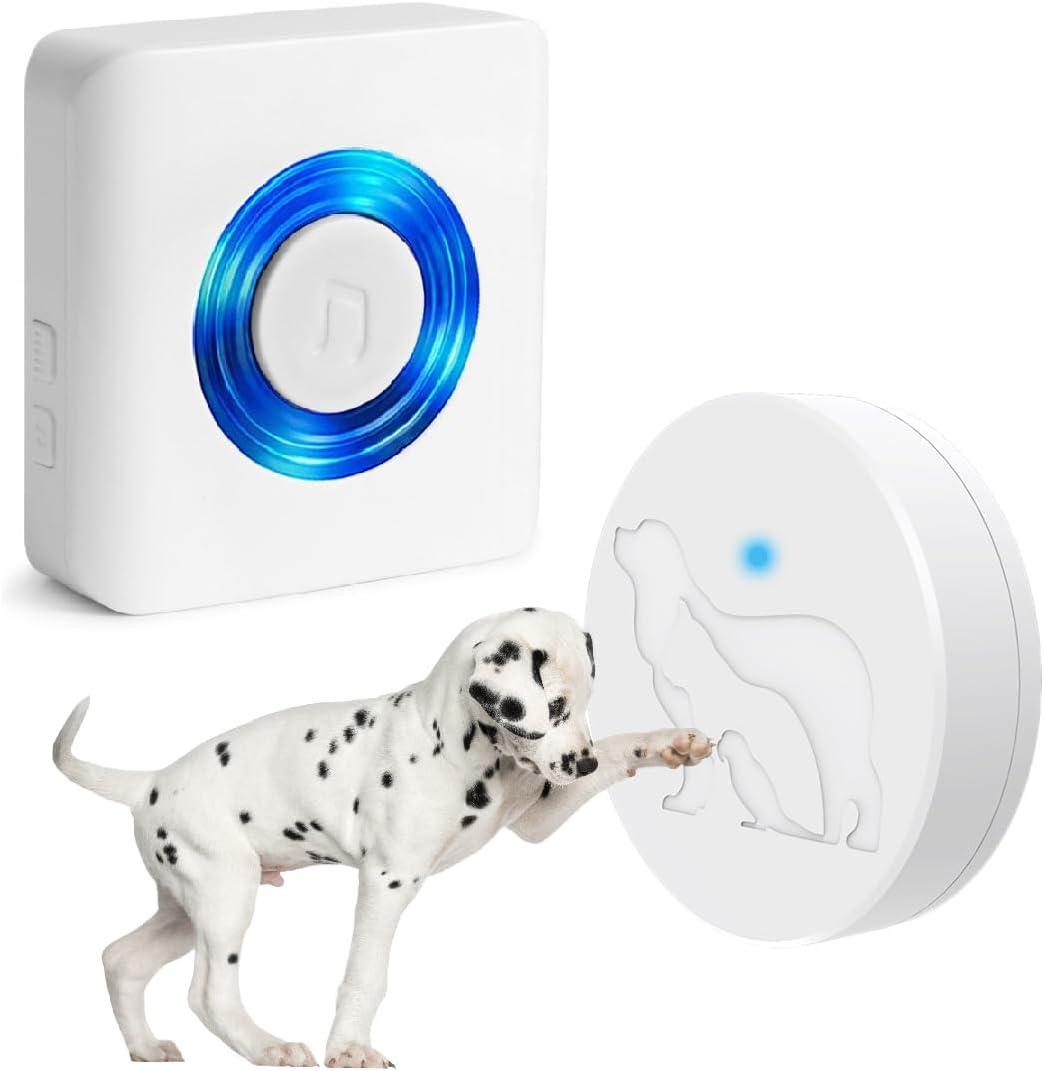 EverNary Dog Door Bell, Dog Bells to Go Outside, Dog Doorbell for Potty Training, Large Area Waterproof Touch Button,1000FT Range, 58 Chimes (White, 1 Receiver 1 Transmitter)