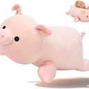 MaoGoLan Pink Pig Stuffed Animal Plush Pillow 23.6" Giant Stuffed Pig Toy, Soft Hugging Piglet Toy for Kids & Adults, Perfect Piggy Valentines Birthday Baby Shower Decor Gifts