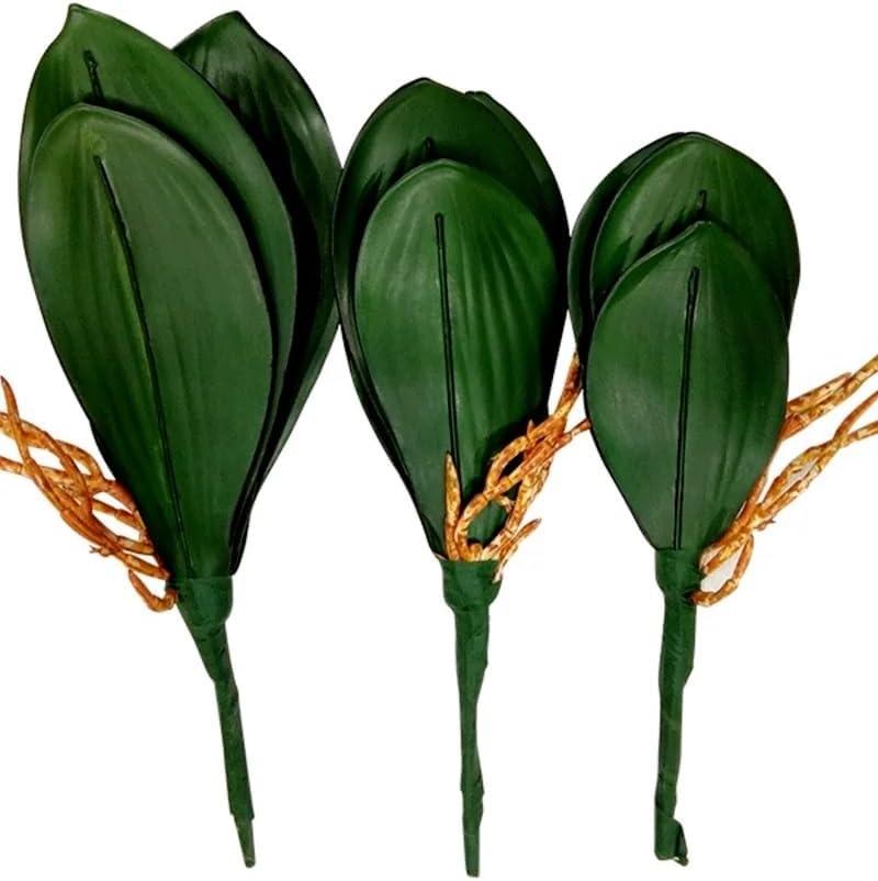 Artificial Phalaenopsis Leaf S  Butterfly Orchid Real Touch Auxiliary Material Flower Decoration Orchid Leaves Home Decor(S) 3 Pack