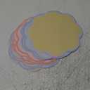 Patelai 48 Pcs Wavy Round Paper Placemats Colorful Pastel Disposable Placemats with Wavy Border for Birthday Wedding Tea Party Banquet Dinner Table Setting