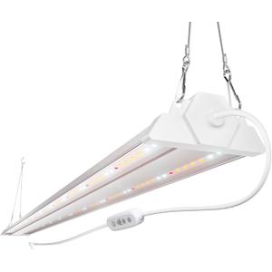 FREELICHT 1 Pack 4ft LED Grow Light with Timer, 60W (350W Equivalent), Sunlike Full Spectrum Integrated Plant Light for Hydroponic Indoor Plant Seedling Veg and Flower, Plug in with 3 Timing Modes (4FT - 1 Pack with Timer)