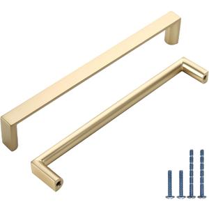 10 Pack 7.5 Inch(192mm) Kitchen Cabinet Handles Brushed Gold Cabinet Pulls Kitchen Cabinet Hardware Drawer Pulls for Cupboard Wardrobe