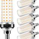 FanNicoo E12 LED Bulb, 20W LED Corn Light Bulb 150W Equivalent 2000Lumen 3000K Warm White Non-Dimmable LED Candelabra Light Bulbs for Ceiling Fan Home Kitchen Bathroom Indoor Pack of 6