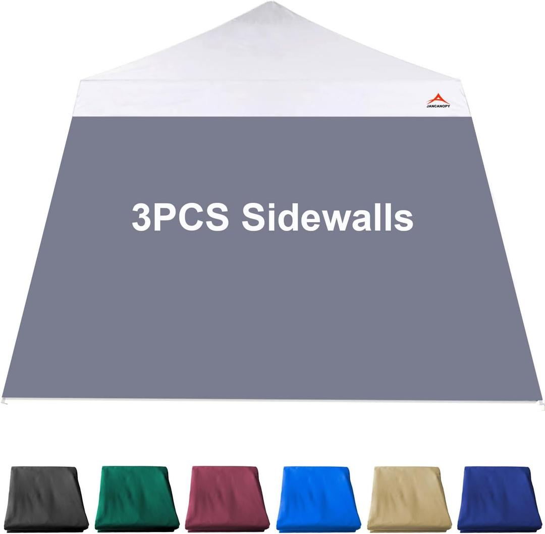 SunWall for 10x10 Slant Leg Pop Up Canopy,3 Pack Sidewalls Only,(Dark Grey)