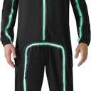 Stick Figure Costume Adult Light up Costume with Glasses Halloween Glow in the Dark Outfits for Men Women