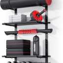 Home Gym Storage Shelf Only, Adjustable Gym Equipment Organizer Wall Mounted with 2 Boards, Yoga Mat Holder, Storage Rack Compatible with Peloton Shoes & Mat, Shelf for Home Training Accessories