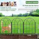 Youpehom Black Garden Fences Animal Barrier, 12.55"*16.48" Garden Border Fencing, Rustproof Metal No Dig Fence for Dogs, Outdoor Fence, Dog Fencing for Patio, Flower Bed, Farm (Medium 10 pcs)