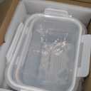 HOMBERKING 4 Pieces 63oz/8cup Large Glass Food Storage Containers with Lids, Meal Prep Containers, Airtight Bento Boxes with Leak Proof Locking (2 Containers 2 Lids), Microwave,Oven,Fridge Safe-White