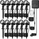 LED Landscape Lighting Kit Landscaping Lights with Remote Control Dimmable IP66 Waterproof 2700-6500K Spot Lights for Outdoor Garden Lawn Patio Yard with US Plug 12 Pack