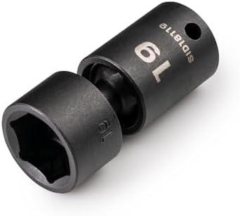 TEKTON 3/8 Inch Drive x 19 mm 6-Point Universal Joint Impact Socket | SID18119