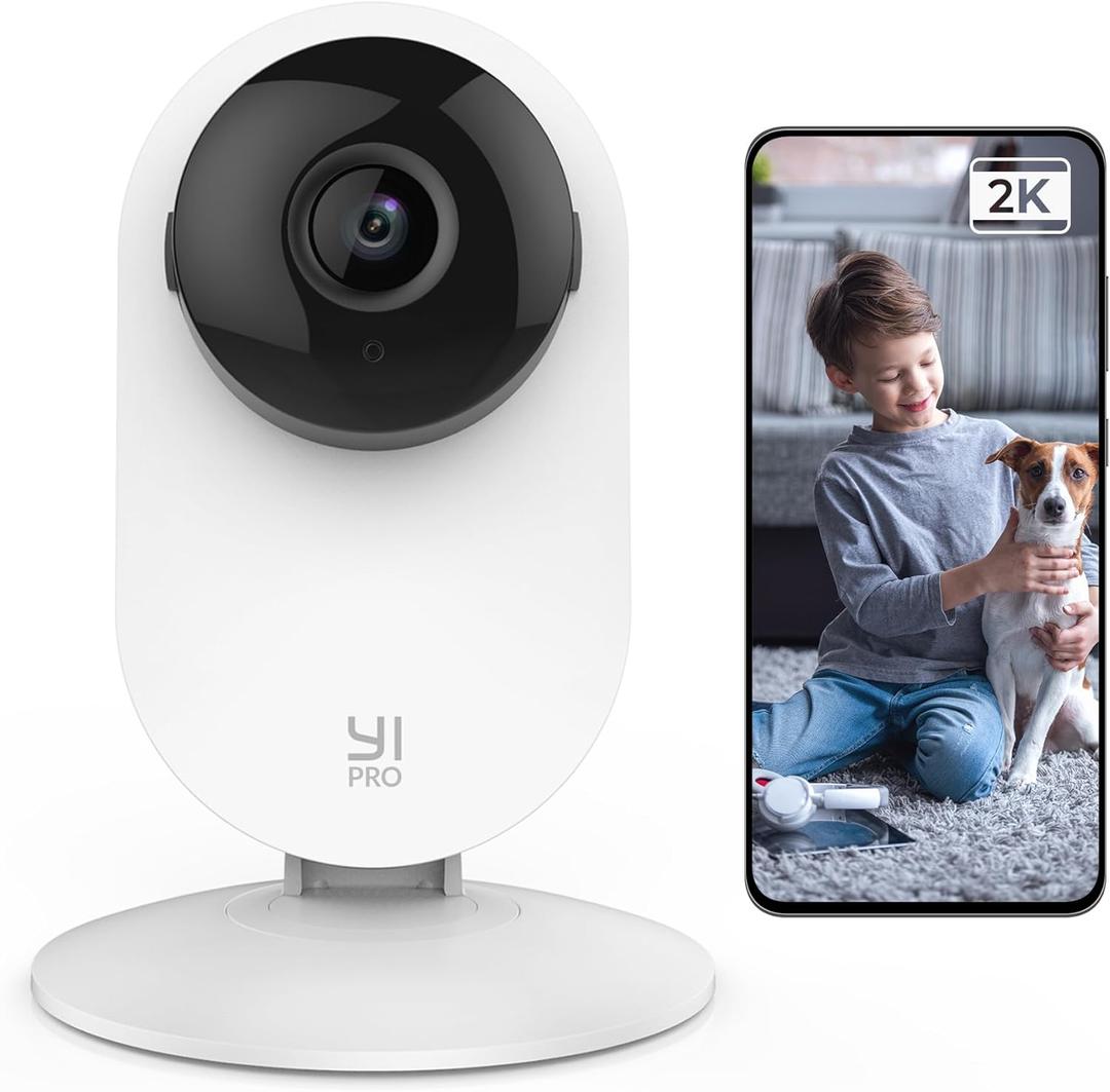 YI 2K 3MP Home Security Camera, Indoor Camera with Person, Vehicle, Animal Detection, Phone App for Baby, Pet, Dog, Monitoring, Compatible with Alexa (2K 1 Count)