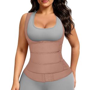 FeelinGirl Waist Trainer for Women Latex Waist Vest Cincher Corset 3 Belts 5XL