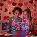 Lumiboard Led Drawing Board 7 Colors, Light Up Cosmody Drawing Board, Glowing Acrylic Dry Erase Board, Valentines Day Gifts for Kids Girls Boys,Valentines Party Favor Decoration(12x8)
