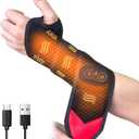 Cordless Wrist Heating Pad Wrap, Heated Carpal Tunnel Wrist Brace with Vibration, 3 Heats and Vibrations Modes, Heated Wrist and Hand Massager Pain Relief