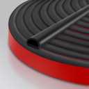 Silicone D Shape Weather Stripping Rubber Seal, 20FT Self Adhesive Weather Stripping for Boat, Auto, RV, Marine, Garage Doors/Window, W:3/4 in; H:3/8 in; 20Feet