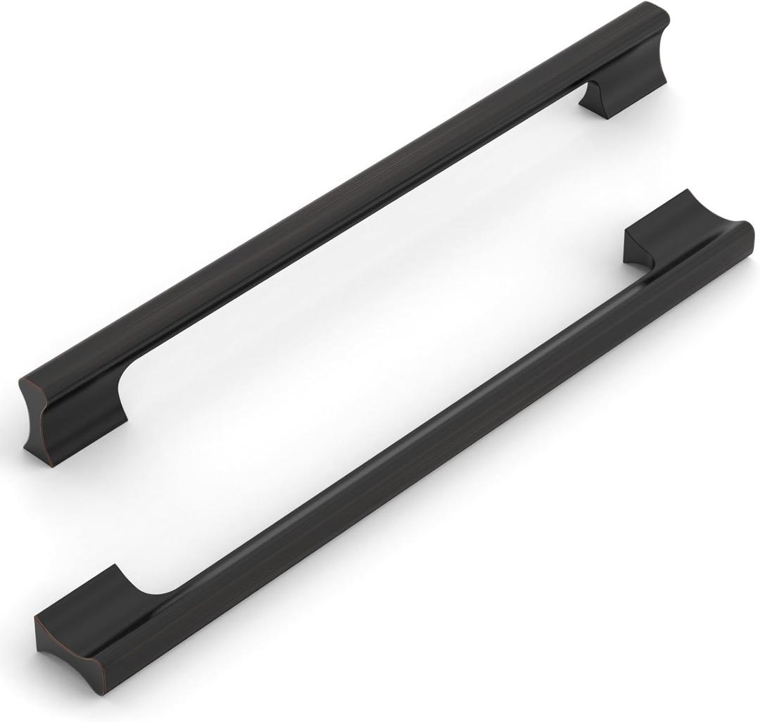 10 Pack 10 Inch(254mm) Kitchen Cabinet Handles Oil Rubbed Bronze Cabinet Pulls Kitchen Cabinet Hardware Drawer Pulls for Cupboard Wardrobe